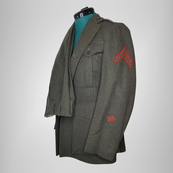 Vintage WWII USMC Winter Dress Uniform - Wool Jacket and Pants - Picture 3 of 16